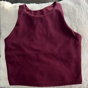DSG Burgundy Sleeveless Crop Top